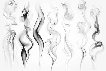 Aufkleber - Various smoke effects on a white background for creative uses