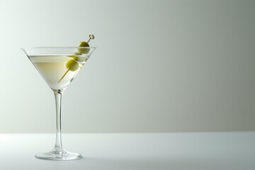 Poster - A martini glass filled with green olives, perfect for a cocktail party or bar setup