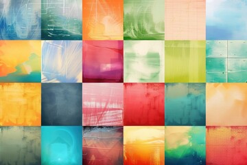 Poster - A collection of various paint swatches on a wall, ideal for decorating inspiration or art projects