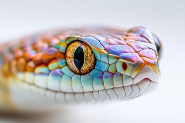 Poster - A close-up of a colorful snake's eye