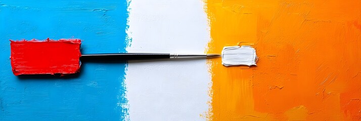 Aufkleber - A blank canvas with bold expressive brush strokes suggesting an unfinished work in progress concept  The image evokes creativity imagination and the dynamic process of creation