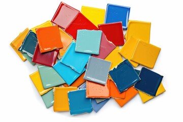 Poster - A collection of vibrant tiles arranged on a clean white background