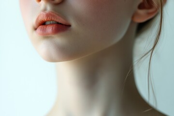 Canvas Print - A close-up shot of a woman's face with her eyes closed, ideal for representing introspection or meditation