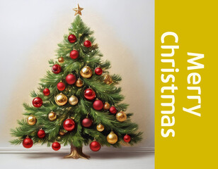 Wall Mural - 크리스마스, 카드, merry christmas, 구슬, 장식, 데코, 별