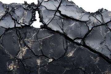 Poster - A close-up view of a crack in the ground, suitable for use in illustrations about erosion or geological processes