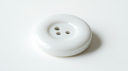 Aufkleber - A close-up shot of a white button sitting on a table surface
