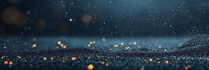 Aufkleber - Captivating close up of shimmering glitter particles glowing and sparkling against a mesmerizing black background creating a magical enchanting and otherworldly atmosphere