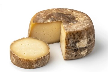 Sticker - A piece of cheese with a piece removed, used as an example or for demonstration