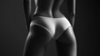 © Digital Storm - A slender athletic woman with a pronounced waist and a beautiful figure poses in black and white