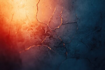 Aufkleber - A close-up view of a crack in a worn-out wall, suitable for use in real estate or construction contexts