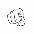 © Abdurrobert.id - hand pointing, a gesture of choice or intimidation. Vector Isolated illustration
