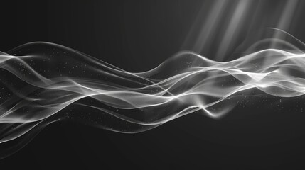Aufkleber - A wave of smoke rising from the ground in black and white