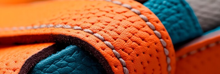 Poster - Detailed close up shot highlighting the exquisite texture and premium of a finely crafted leather surface showcasing the and attention to detail in high end materials and craftsmanship