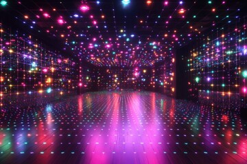 Poster - A cozy space filled with vibrant lighting, ideal for parties or celebrations