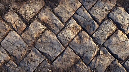 Poster - A detailed shot of a stone floor with texture and wear visible