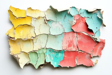Poster - Close-up of peeling paint flakes on wall or surface