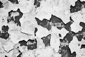 Poster - Old paint peeling off a surface in monochrome