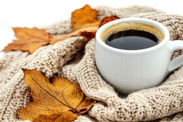 Poster - A person's favorite beverage is sitting on a cozy blanket, perfect for a relaxing outdoor moment