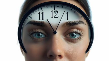 Canvas Print - 3D Election Day Poll Worker Dedication Concept: Tired Yet Committed Poll Worker Assisting Late Voters with Fatigue and Resolve - A Close-Up View with Clock, Isolated on White Background for Poll Worke