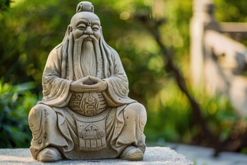 Poster - A person sitting on a rock with a calm and peaceful expression, perfect for use in editorial or advertising contexts