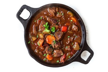 Poster - A hearty bowl of stew filled with tender meat and colorful vegetables