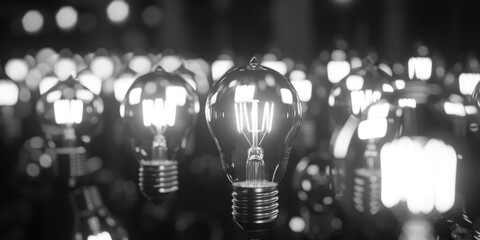 Poster - A collection of light bulbs arranged on a flat surface, ready for use or display