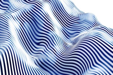 Poster - Close-up view of blue and white striped fabric texture