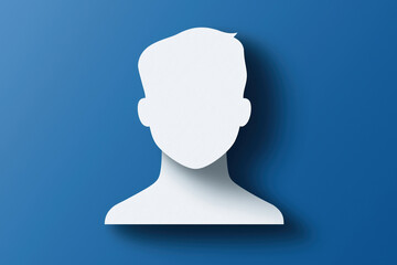 Poster - Abstract silhouette of a person on a blue background giving an artistic impression