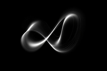 Poster - Abstract representation of infinity with flowing light patterns on a dark background