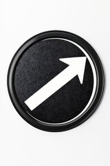 Poster - A simple directional sign featuring a black and white design with an arrow pointing to the right