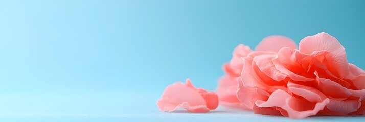 Fototapete - Soft delicate pink rose petals scattered across a smooth silky surface symbolizing elegance romance and the natural beauty of flowers