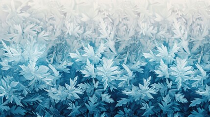 Poster - A picture of a blue and white leafy landscape