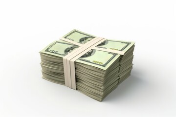 Money bills dollar white background investment.