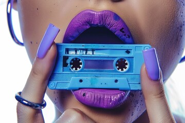 Poster - a person holding a vintage cassette tape