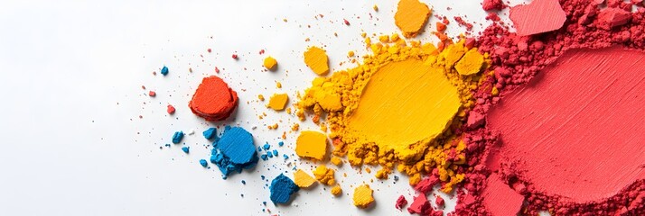 Poster - Vibrant and Abstract Composition Created by Smudged Makeup Palette Colors Capturing a Unique and Captivating Visual Expression
