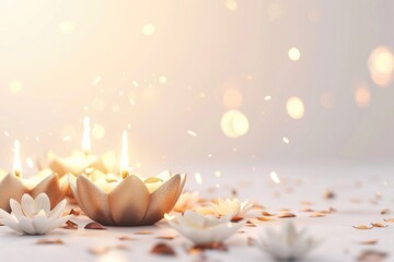 Poster - Group of candles lit up on a table