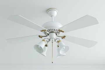 Sticker - A simple ceiling fan with three white lights installed