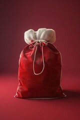 Canvas Print - A red bag with a white bow on top, simple and elegant packaging