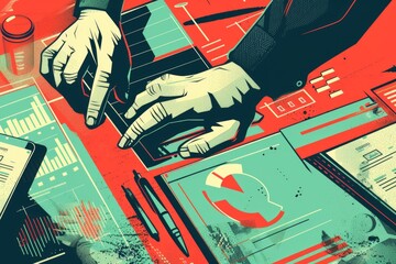 Poster - A person typing away on their laptop at a desk