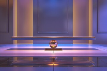 Poster - A clock sits on a desk with a calm and peaceful atmosphere