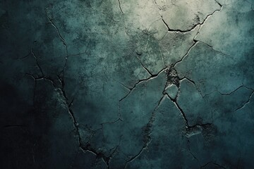Poster - A natural crack in the earth's surface with a bright blue sky in the background, suitable for use in outdoor-related projects or as a metaphorical representation of change