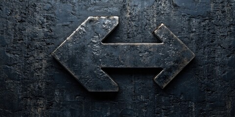 Poster - A metal arrow points to the left on a wall