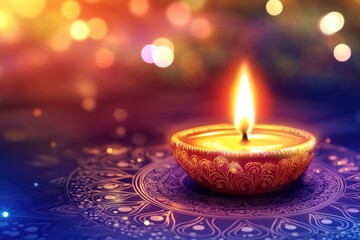 Poster - A single lit candle placed on top of a wooden table, simple and elegant