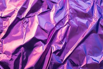 Poster - A close-up shot of a shiny, smooth purple foil surface