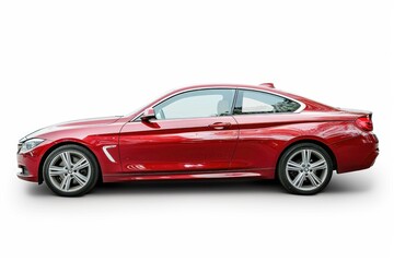 Poster - A red car on a white background, great for automotive or design concepts