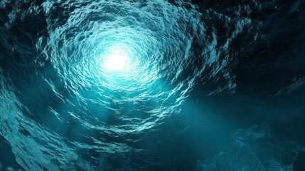 Wall Mural - a bright light shines through a dark, swirling abyss, creating a mesmerizing and ethereal scene.