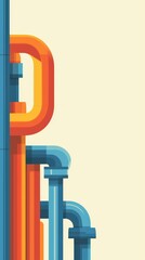 Poster - Close-Up of a Sleek Distillation Tower Design, flat design illustration