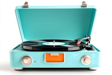 Aufkleber - A vintage record player isolated on white background