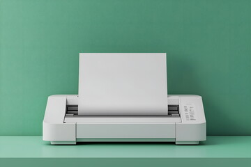 Aufkleber - Printer, isolated on green background design layout with copy space, office supplies