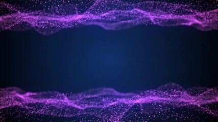 Wall Mural - Abstract purple and blue background with glowing particles.